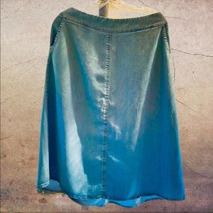 Coldwater Creek Blue Tercel Midi Skirt Sz 14P